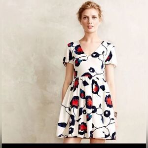 Anthropologie Maeve painted poppies dress